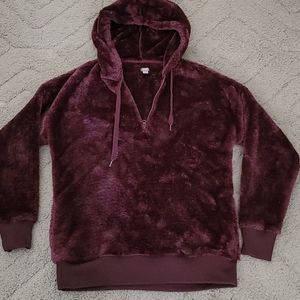 Aerie size M soft teddy quarter zip hoodie